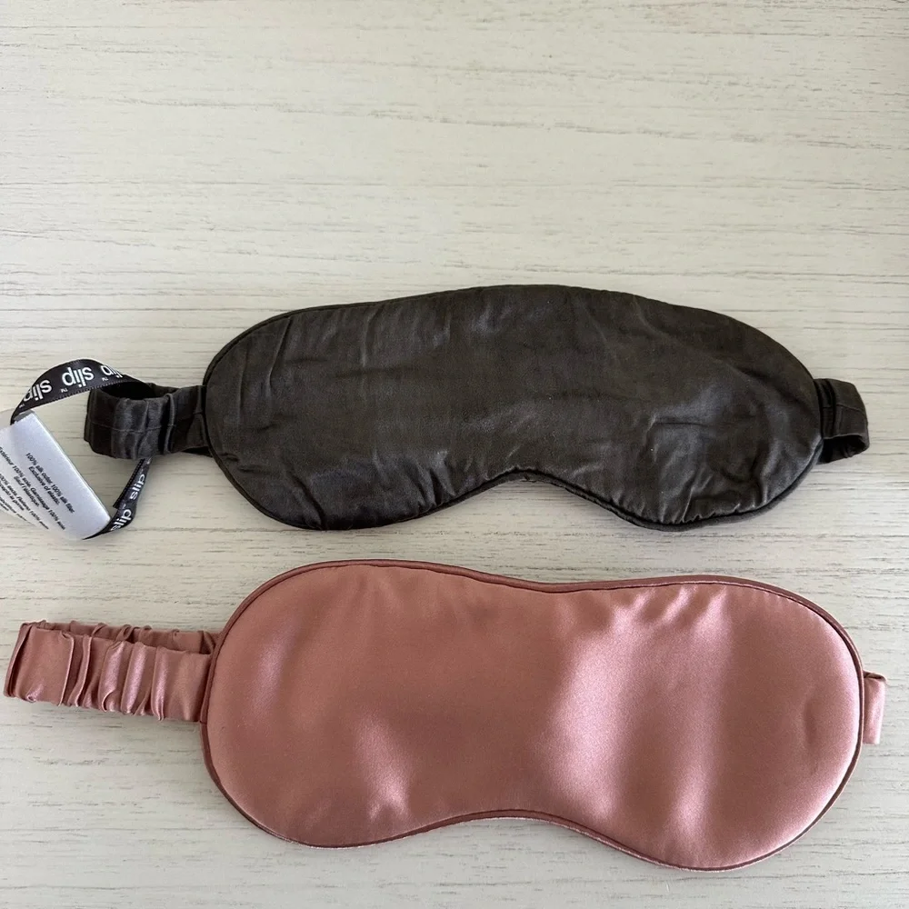 slip Satin Sleep Mask Duo - Charcoal and Blush